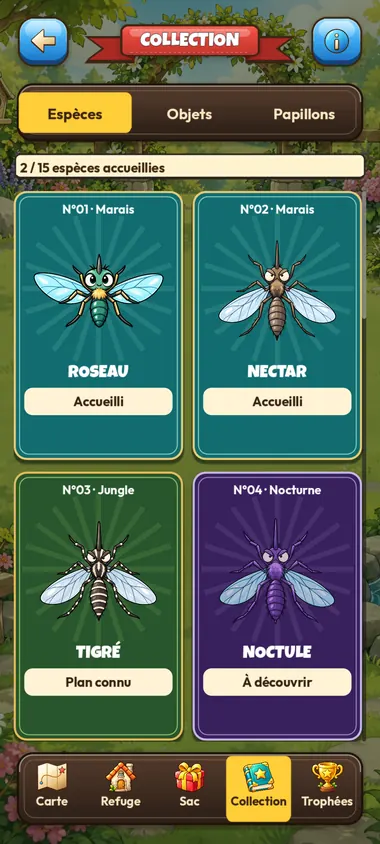 Collection des espèces